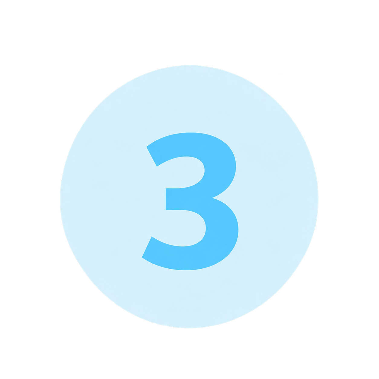 Minimalist Blue Number 3 Badge